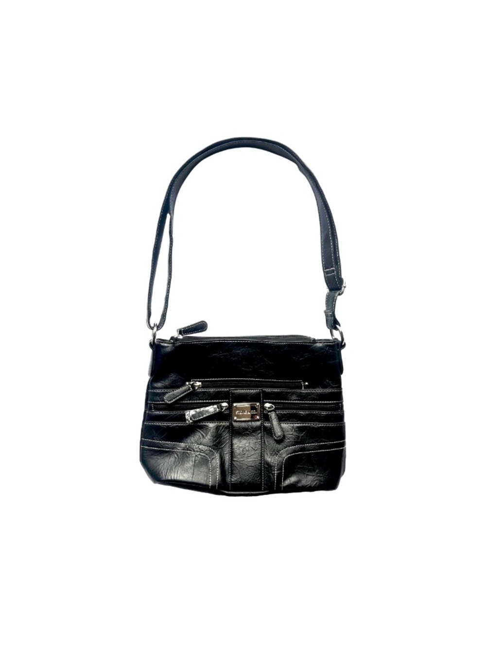 Stone & Co Black Faux Leather Crossbody Bag
